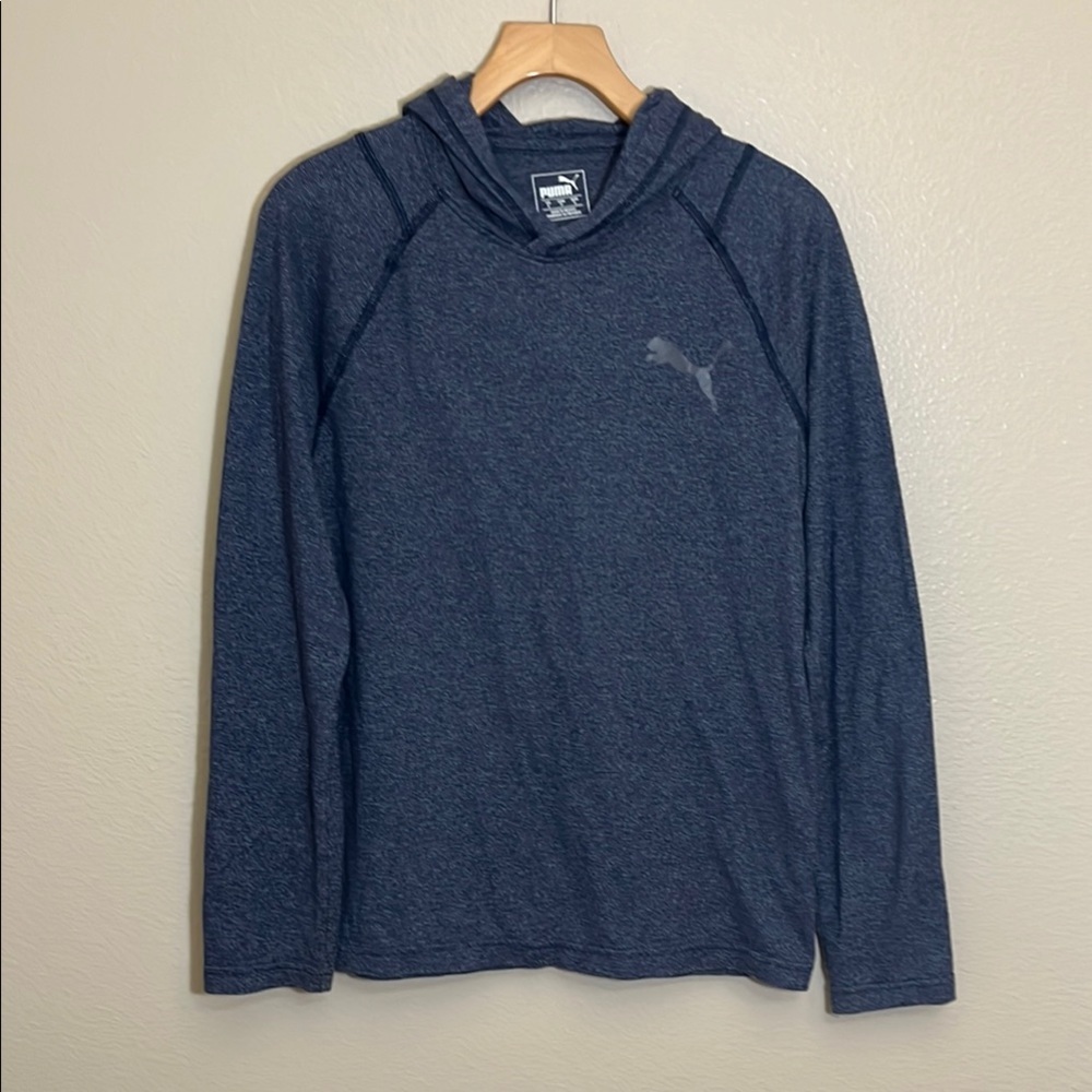 Puma Men's Blue Hoodie Long Sleeve Shirt